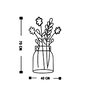 Wallity Flower 7 Escultura de pared de metal negra